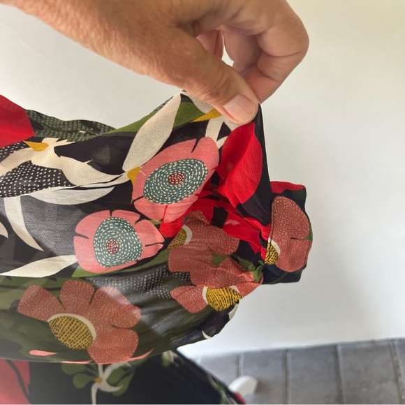 Farm Rio size XS Silk Floral Long Sleeve Maxi Dress, balloon sleeves - Picture 10 of 12